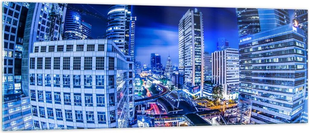 Bilder auf glas - Asien bangkok stadt architektur - 140x50cm - Glasbilder - Wandbilder - Kunstdruck - zum Aufhängen bereit - Wanddekoration aus Gl...