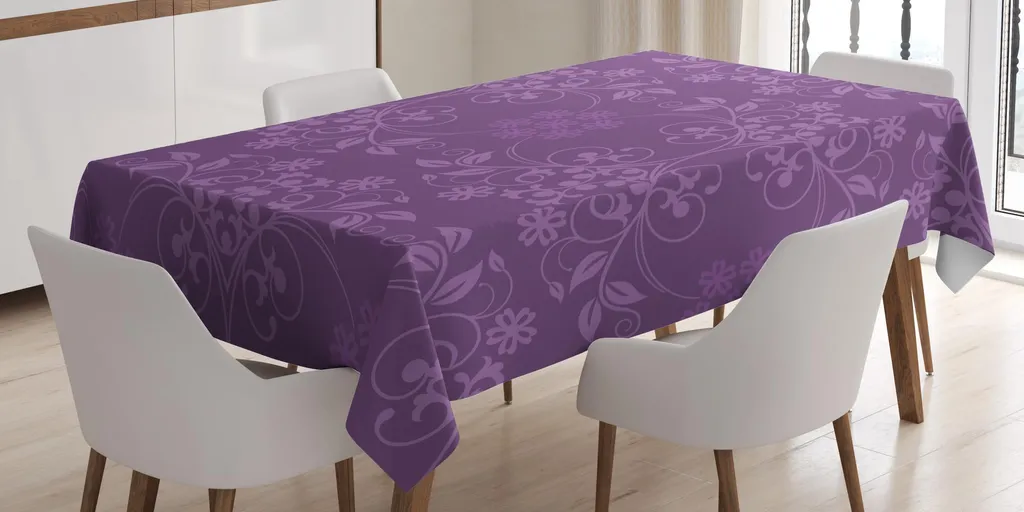 Tovaglia Boho-Chic ABAKUHAUS 140x240cm - Colori Aubergine e Porpora
