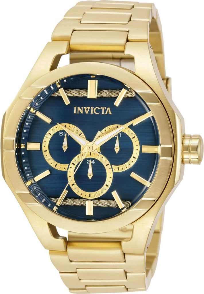 Invicta Bolt 31830 Herren uhr - Wasserdicht - Analog - Quarzuhrwerk - Edelstahl mit blauen zifferblat - 48mm