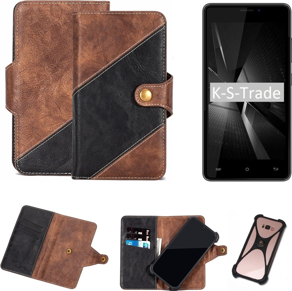 K-S-Trade Handy Hülle Schutz Hülle Schutzhülle Bookstyle Case kompatibel mit Cubot H3 (2018) Handy Cover Hülle Schutztasche 1x