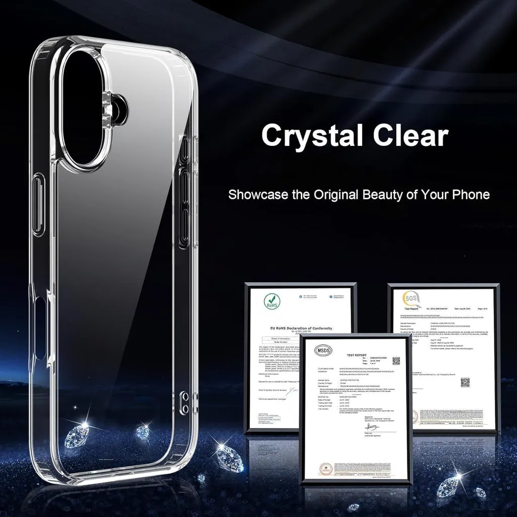 Pack Coque iPhone 16 Antichoc Transparente avec Verres Trempés Écran
