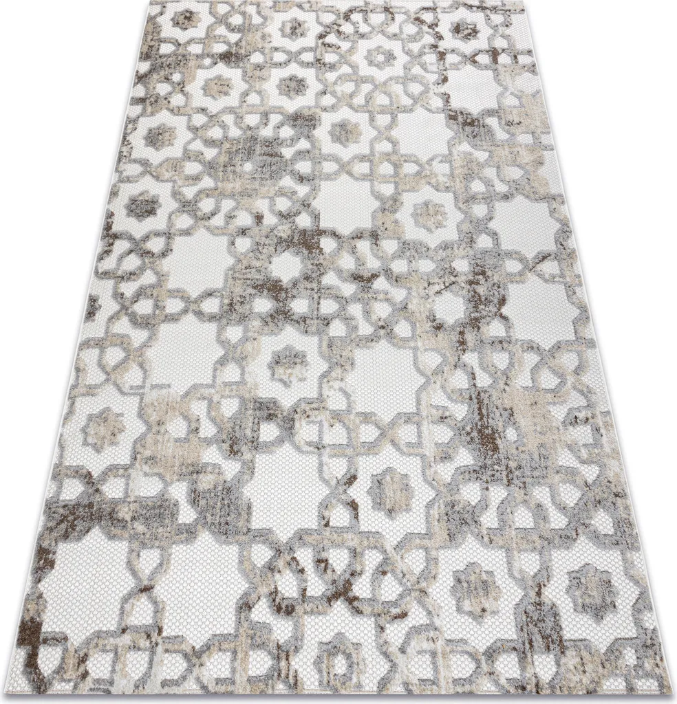 Tapis de Salon Beige 160x220 cm pour Décoration Moderne SOLE D3882 Gris