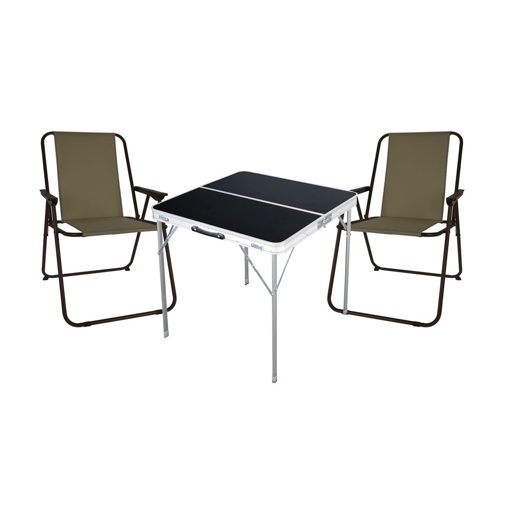 3-tlg Campingmöbel Campingstuhl Campingtisch klappbar L80xB80xH70cm