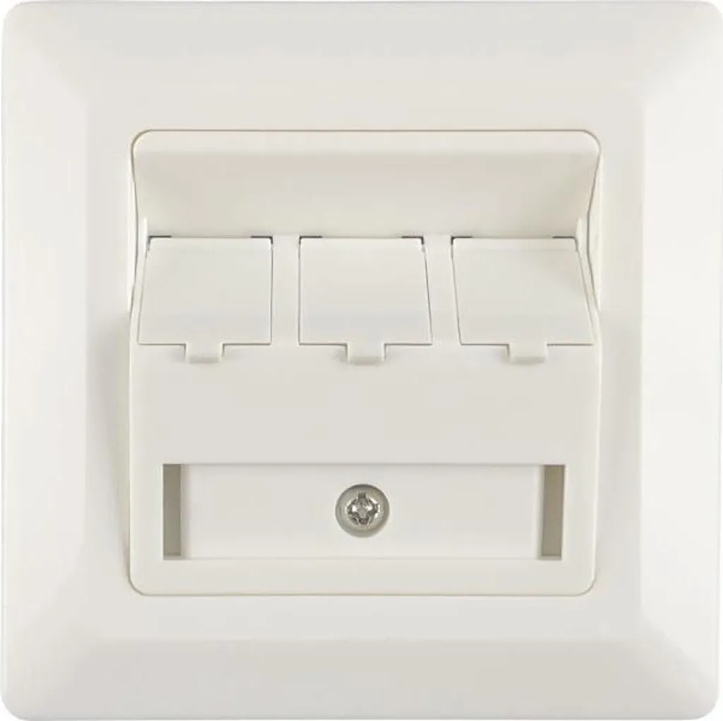 ALANTEC Adaptateur Encastré 3xRJ45 avec Clapets Anti-poussière Blanc