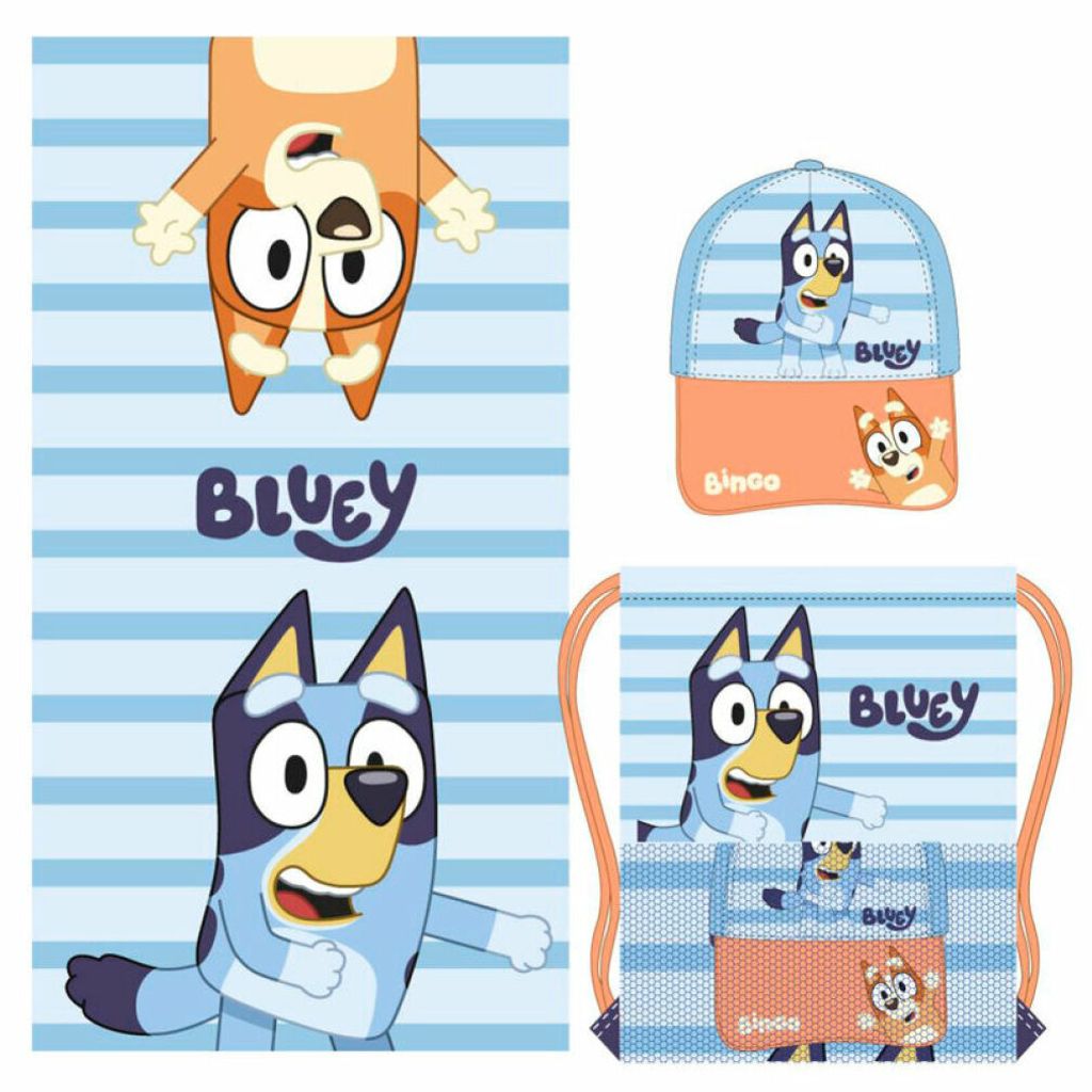 Bluey Set Handtuch + Tasche + Mü tze