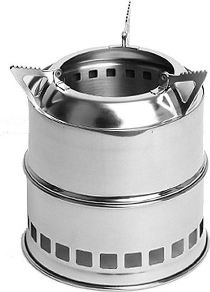 Faltbarer Camping Holzofen Edelstahl Tragbarer Aussenkochofen Holzofen zum Wandern Angeln Picknick BBQ