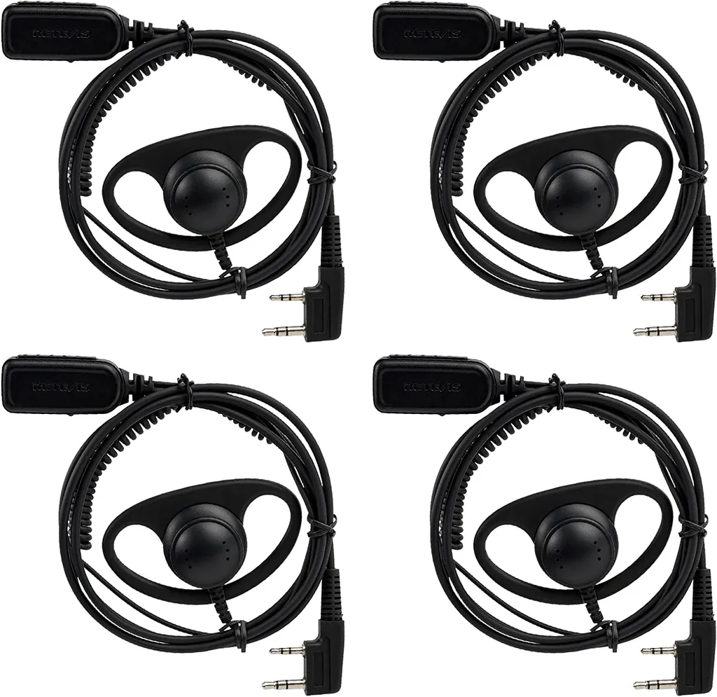 Retevis Écouteurs en D pour Talkie-Walkie RT24 RT27 Kenwood - 4 Pièces