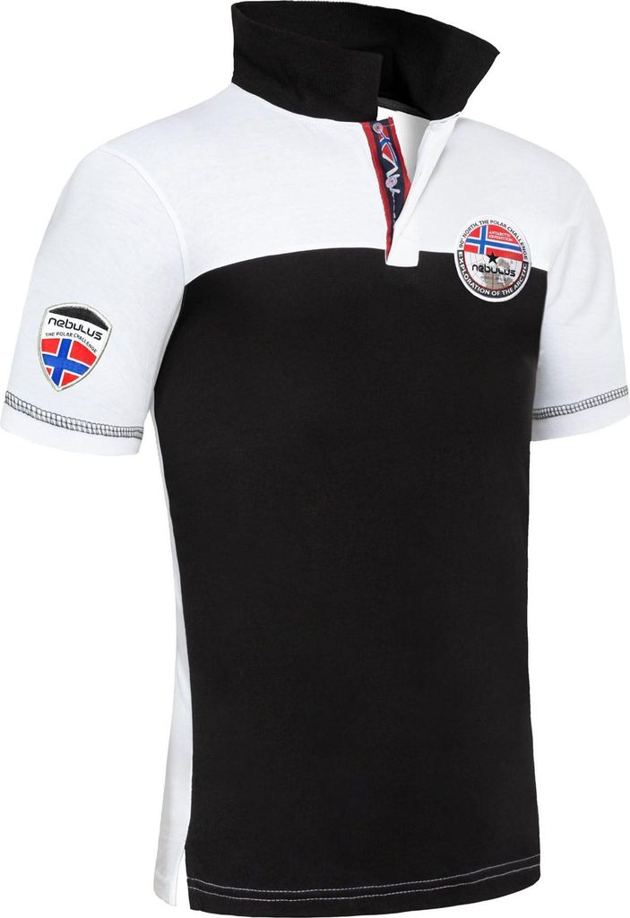 Nebulus Poloshirt PINA Herren, Shirt, Sweatshirt, Polo, P5300 - Herren, schwarz-weiß, S