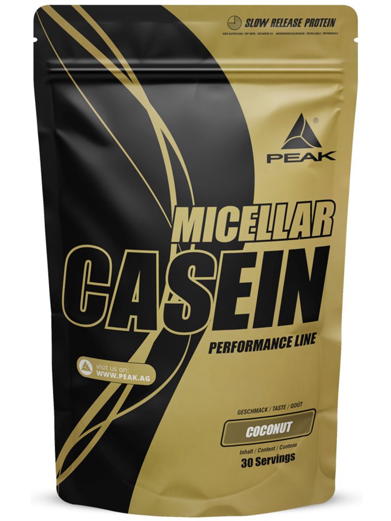 Micellar Casein - 900g : Coconut I 30 Portionen I Pulver I Milchprotein I Muskelaufbau I Sättigungseffekt I mit Laktase I glutenfrei