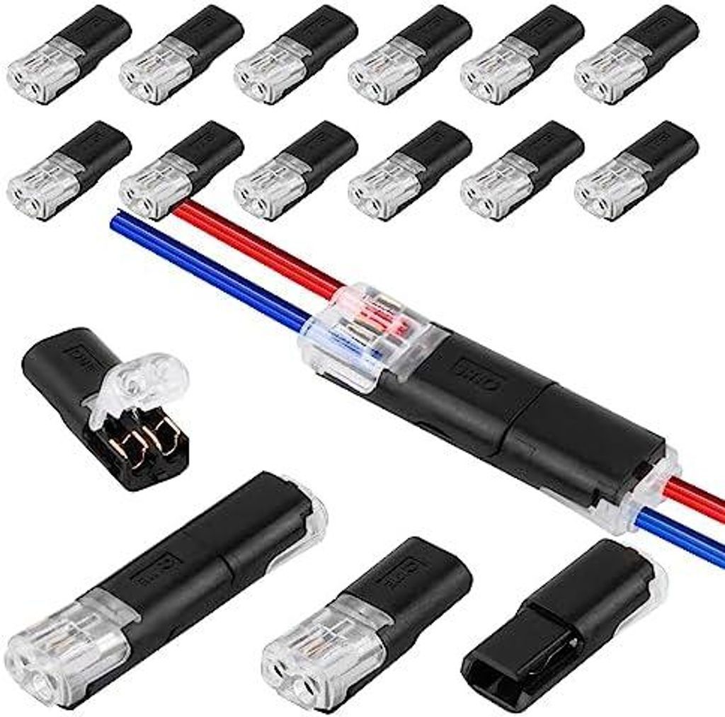 24 Stš¹ck Auto Stecker 2 Polig Steckverbindung Kabelverbinder Wasserdicht Steckverbinder Praktischer Schneller Kabelstecker Verbindungen 2 Polige...