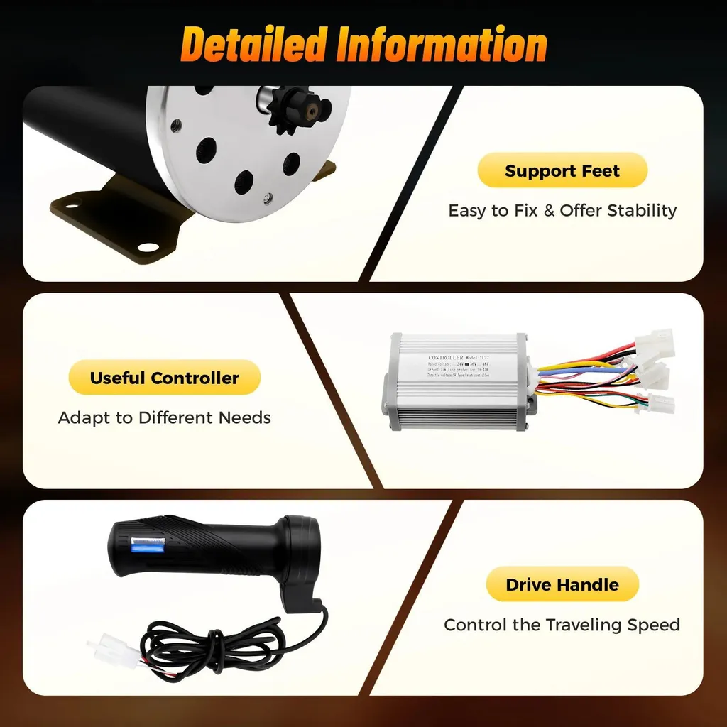 Kit Motorisation Électrique 800W pour Conversion Vélo et Karting DIY - 12