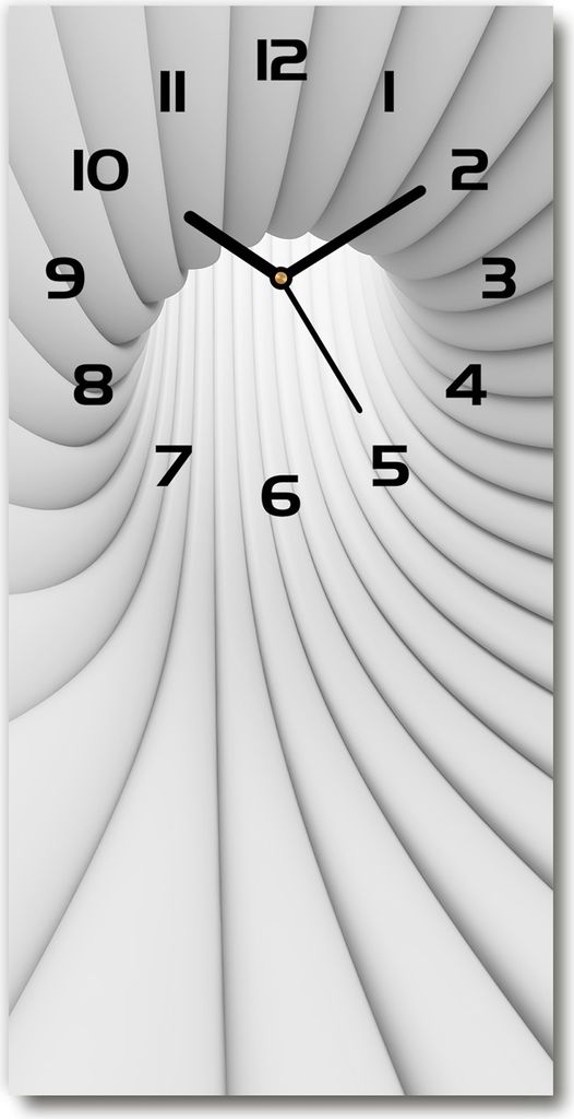 Wanduhr aus Glas – 30x60 cm - Glasbild - Glasuhr - Gehärtetes Glas -Abstraktionstunnel