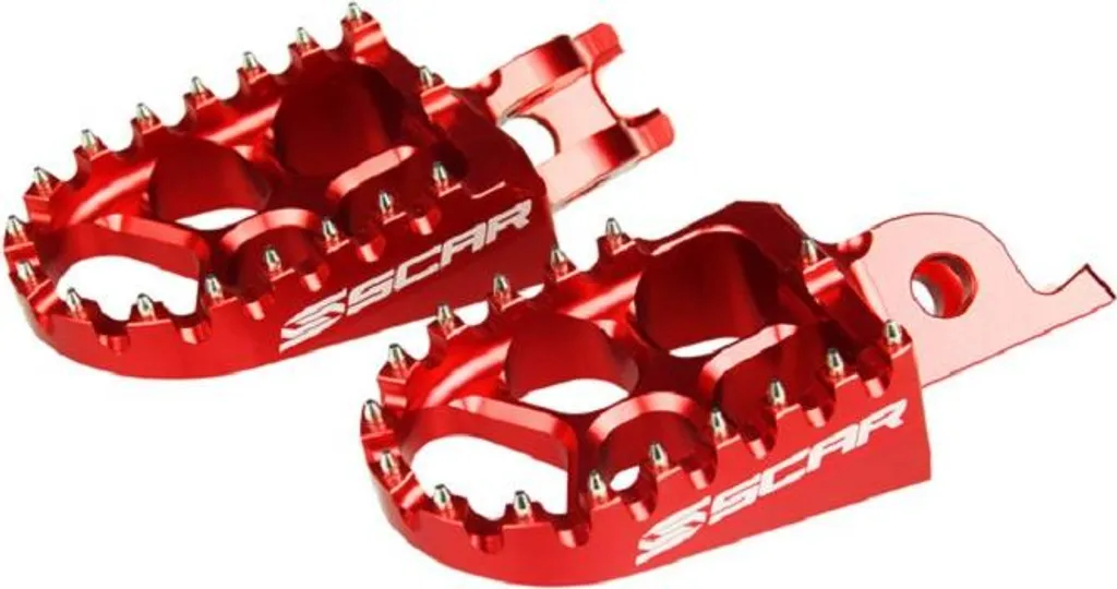 Repose-pieds Scar-Evo Rouges avec Grip Acier pour Contrôle Maximum