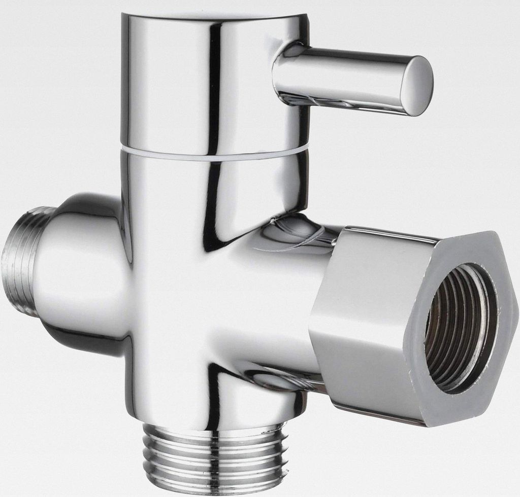 3 Wege Ventil Messing Umschaltventil 3/8”- 12/17 T Stueck für Bidet Handbrause Chrom,DSF007D