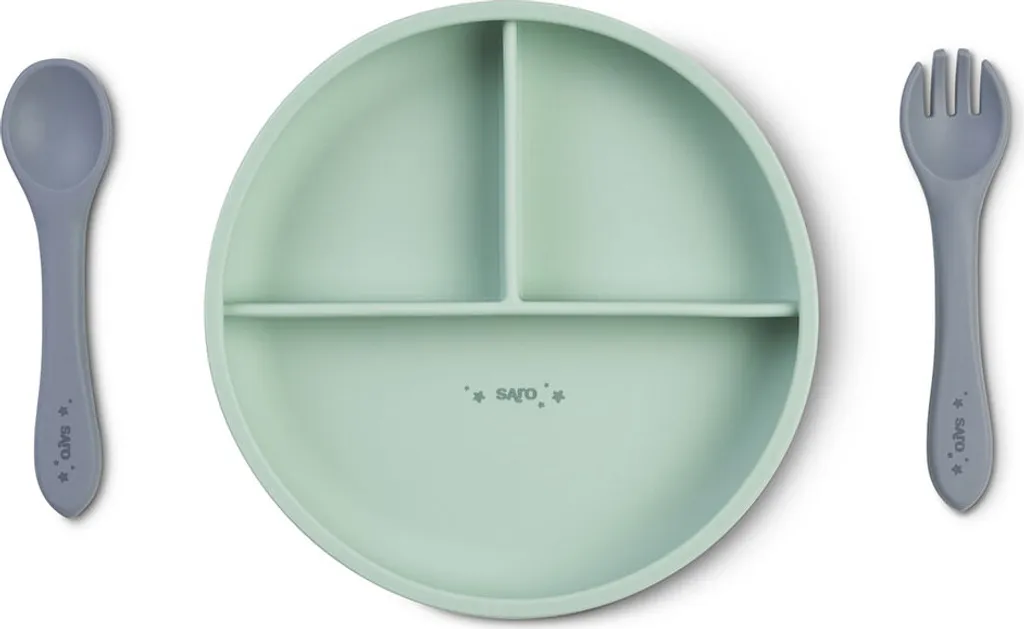 Saro Food & Fun Kit d'alimentation Argenté Ensemble de Repas pour Bébé