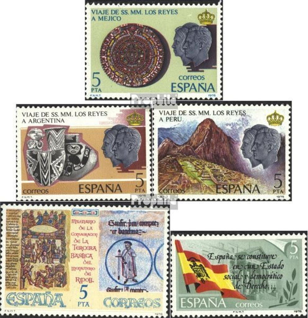 Briefmarken Spanien 1978 Mi 2385-2387,2398,2399 (kompl.Ausg.) postfrisch Sondermarken