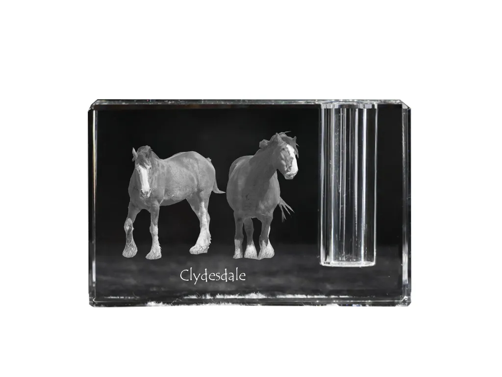 Art-Dog Portapenne Cristallo Cavallo Clydesdale - Arredo Ufficio Unico