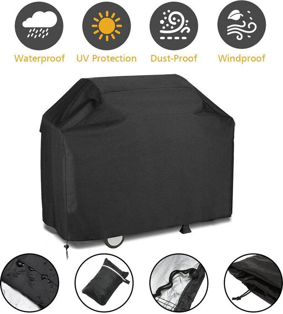 Grillschutzhüllen Grill Gasgrill Abdeckhaube Grillabdeckung Abdeckung Grillhaube Regenschutz Schutzhülle Abdeckplane Outdoor BBQ (145x61x117cm)