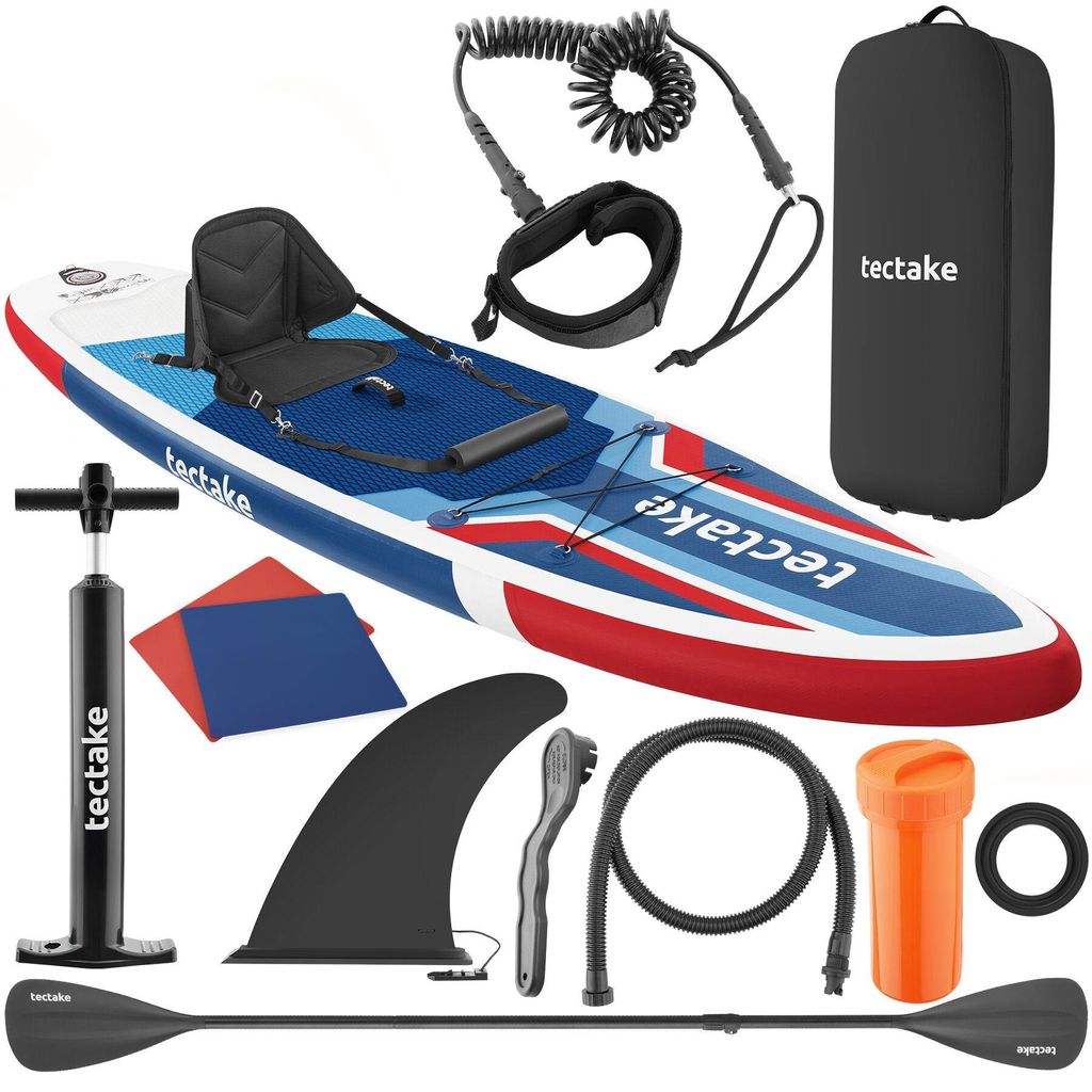 tectake® Stand-Up Paddle Board 2in1 aufblasbar Kajak-Sitz Produktbild 