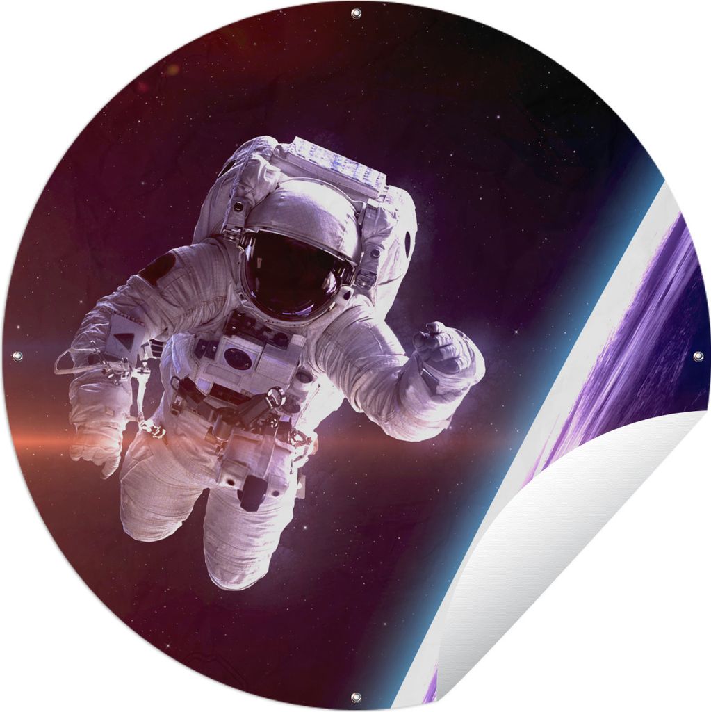 MuchoWow Gartenposter Outdoor-Poster Rund Weltraum - Erde - NASA - Jungen - Kinder - Kinder Ø 60 cm Gartendeko Rundes Poster draußen