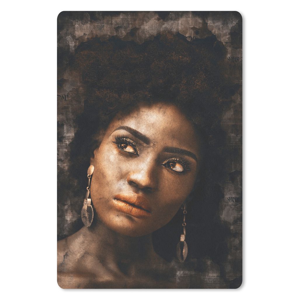 MuchoWow Mauspad Mousepad Frau - Abstrakt - Zeitung 18x27 cm - Mousepads - Maus Mat - Pad - Mausunterlage
