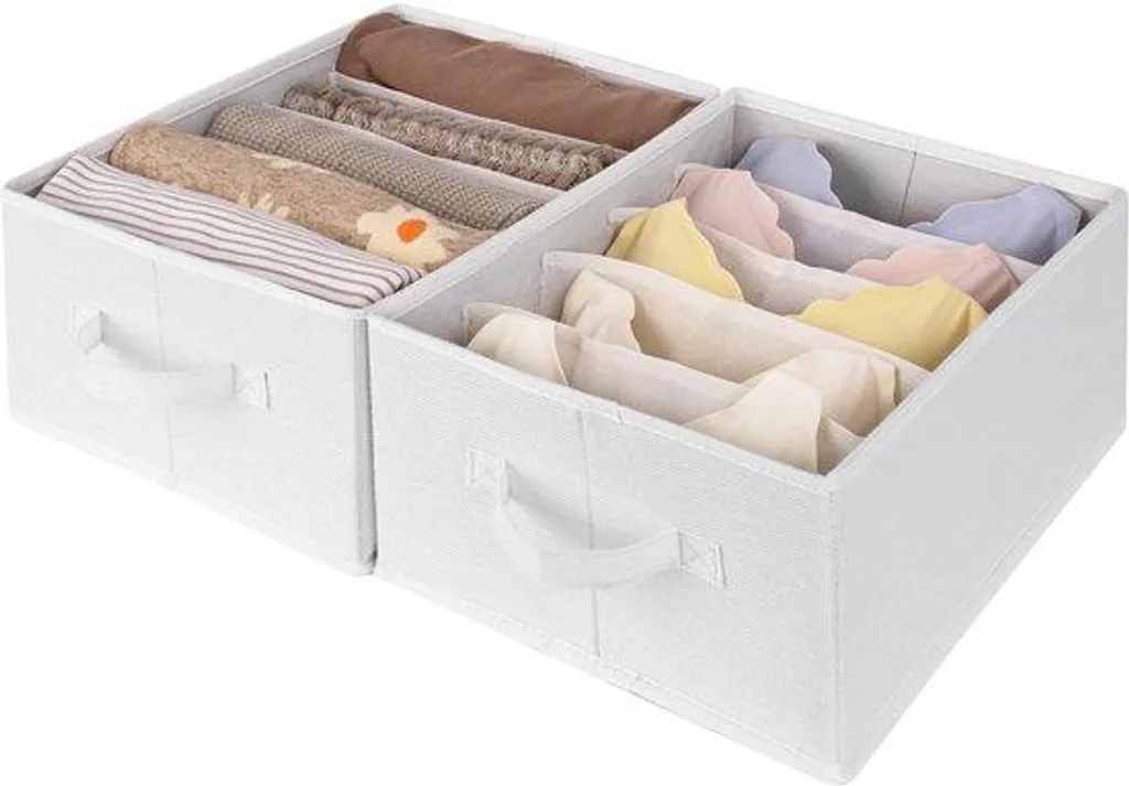 Rangement de vêtements anti-pli pour tiroir de commode blanc x2
