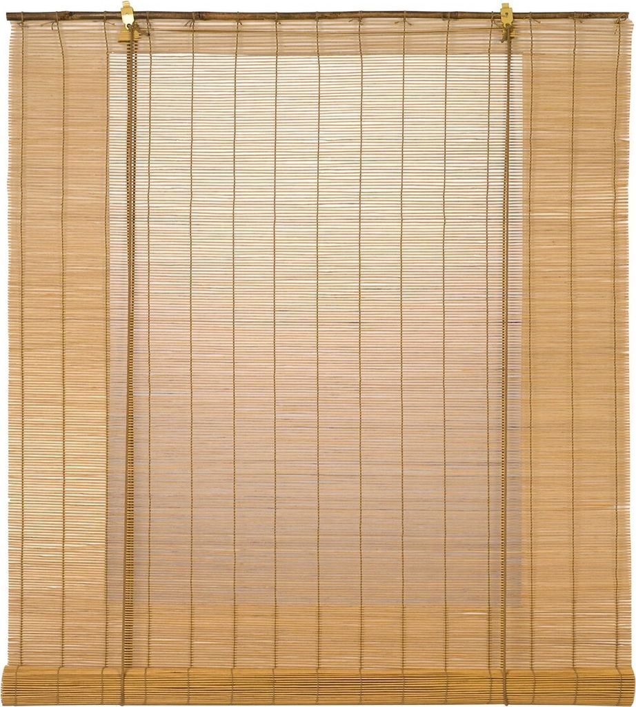 Rollbares Bambusregal Ocker Mango 90x175cm