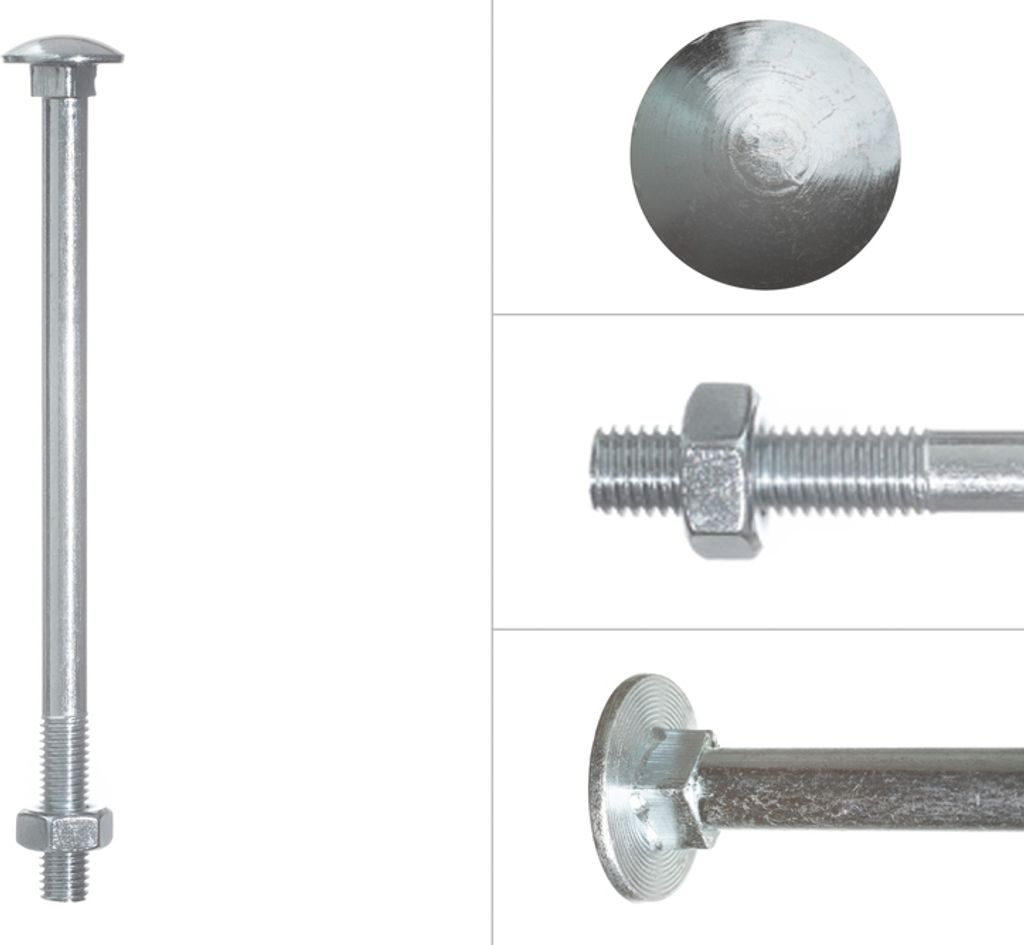 Schlossschrauben Verzinkt M10 x 160 mm - 50 Stück