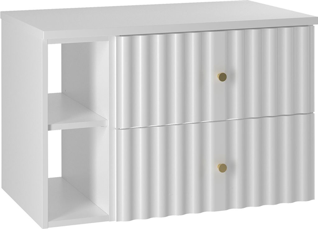 Waschtischunterschrank 80.6cm Izae mit 2 Schubladen, Weiß Produktbild 