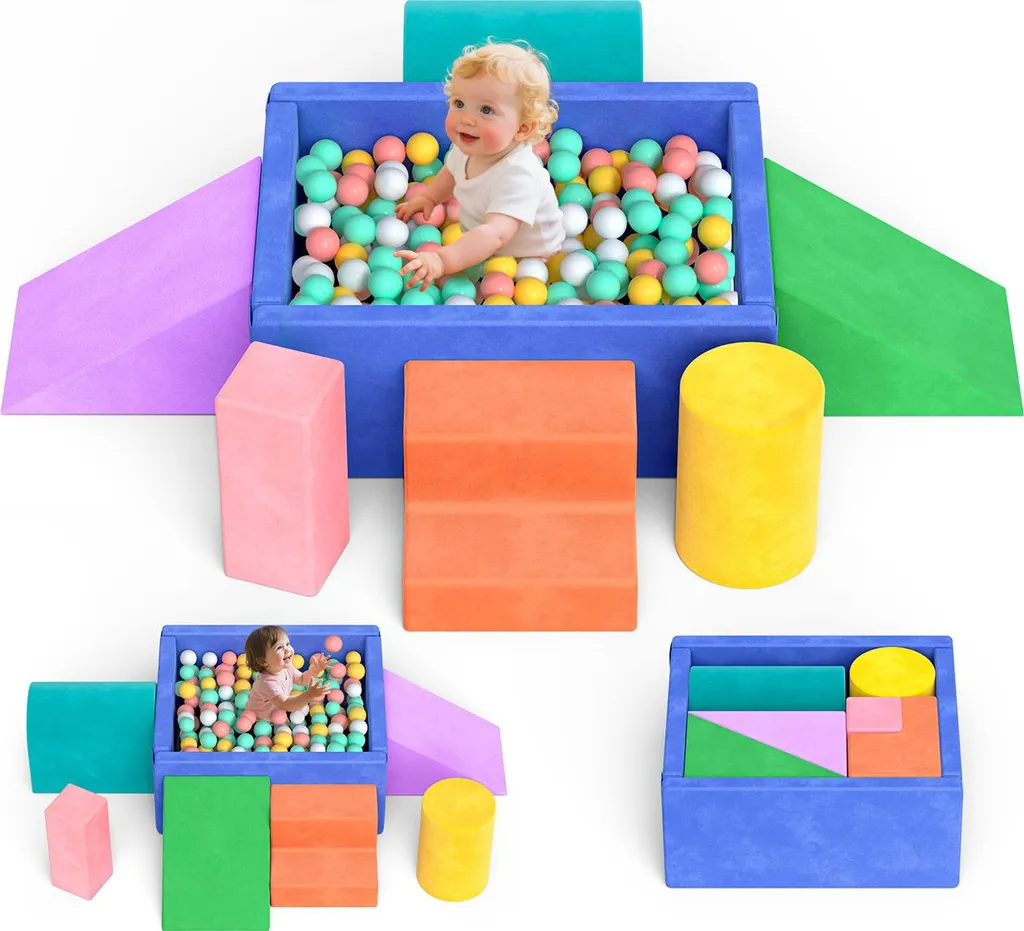Aire de jeu en mousse sécurisée pour bébé anti-choc avec piscine