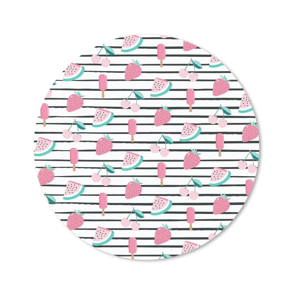 MuchoWow Mauspad Mousepad Obst - Rosa - Muster 40x40 cm - Mousepads - Maus Mat - Pad - Mausunterlage - Schreibtisch Accessoires