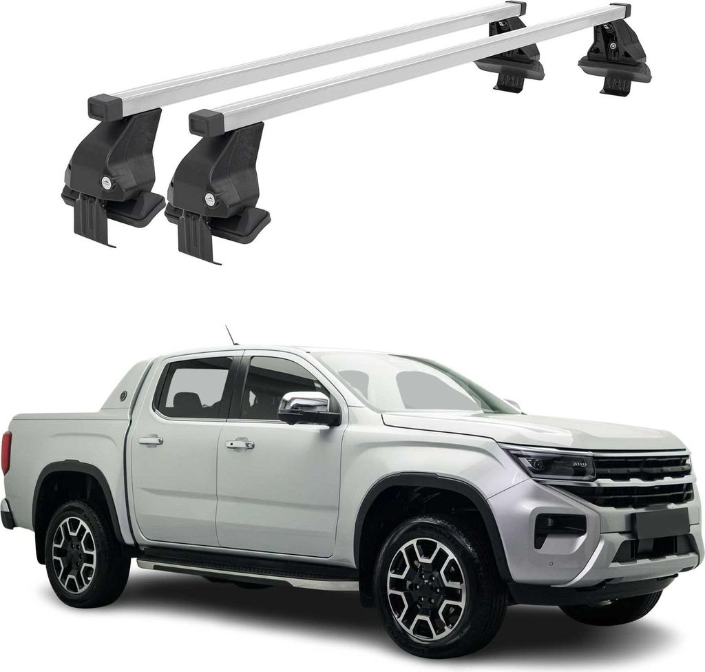 Menabo Dachträger Grundträger für VW Amarok mk2 2022-2025 Stahl Grau 2tlg