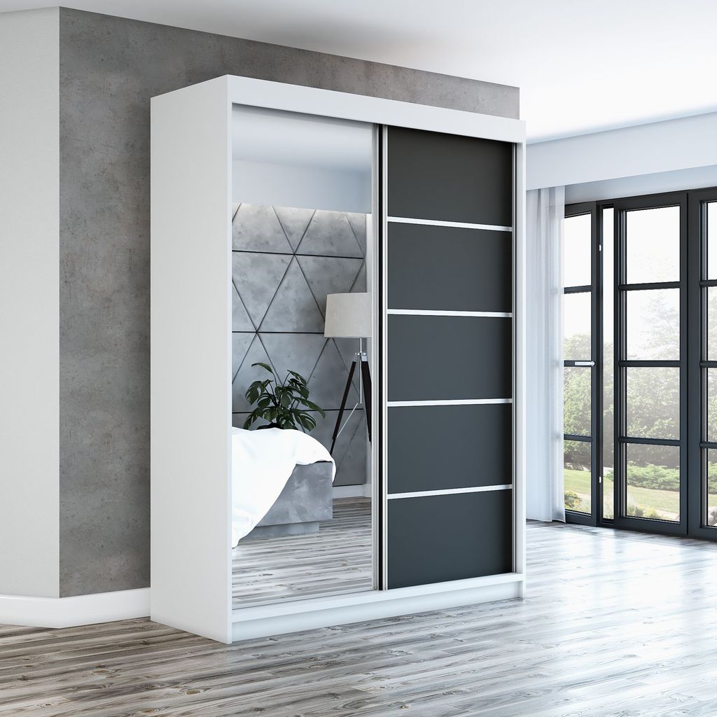 Schwebetürenschrank Kleiderschrank GAP 120 cm Schrank Produktbild