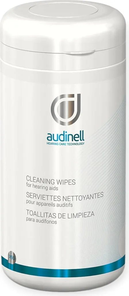 Lingettes nettoyantes désinfectantes pour audioprothèses boîte de 90
