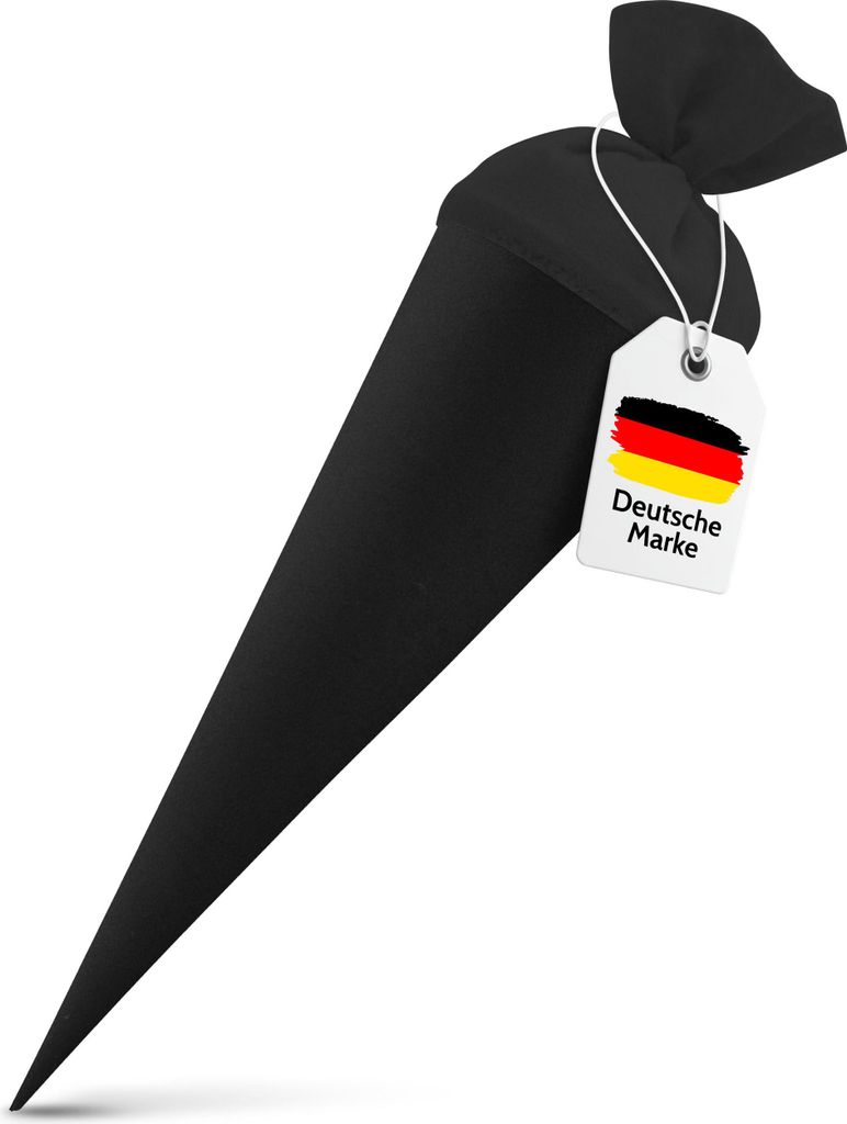 itenga Bastelschultüte 70cm mit Filzverschluss SCHWARZ Produktbild 