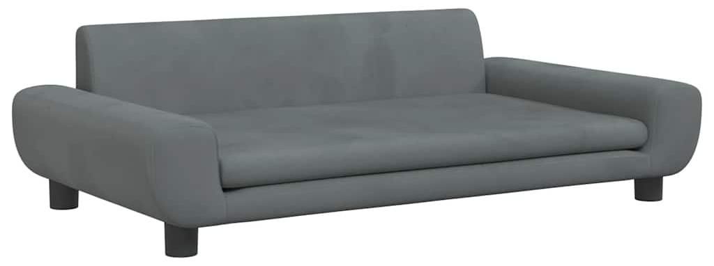 vidaXL Pelíšek pro psy Dark Grey 100x54x33 cm Velvet Obrázek produktu 