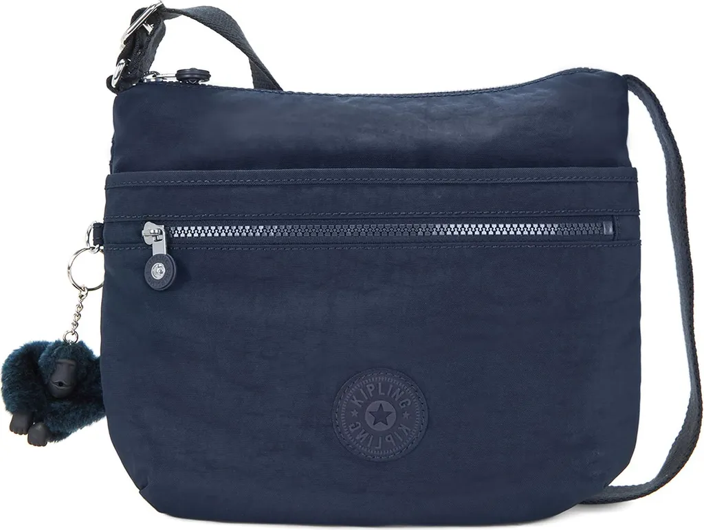 Sac Kipling bleu foncé en nylon résistant et léger avec multi-poches