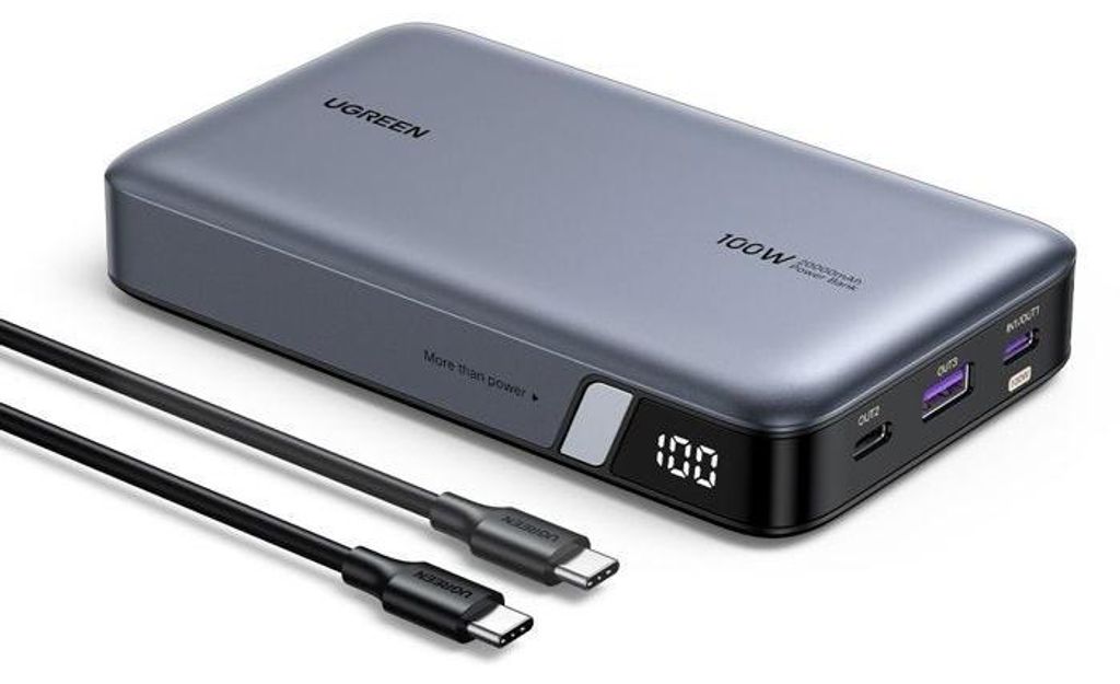 Batterie Externe UGREEN, 20000 mAh, 100W, Version 2, Gris Image du produit 