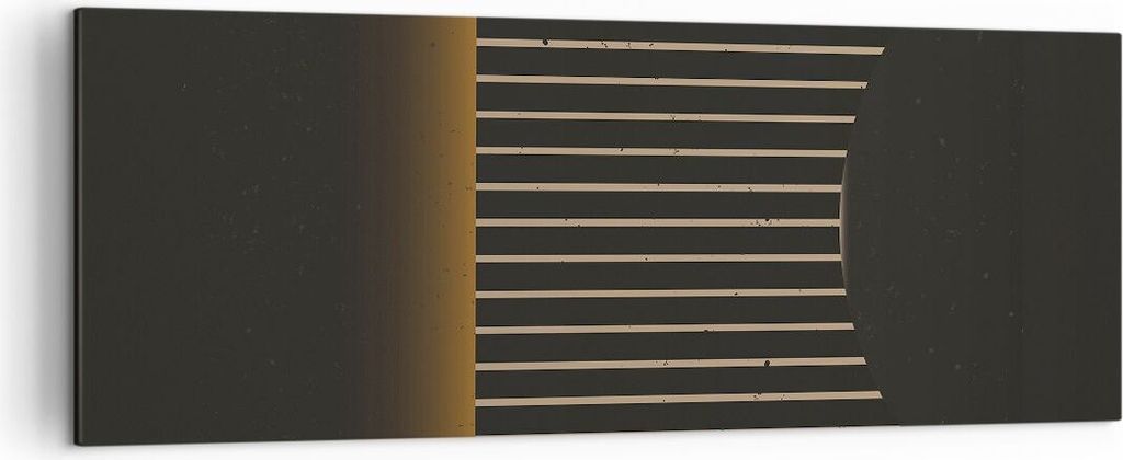 Bild auf Leinwand - Leinwandbild - Einteilig - Modern Schwarz Gelb - 140x50cm - Wand Bild - Wanddeko - Wandbilder - Leinwanddruck - Bilder - Wandde...
