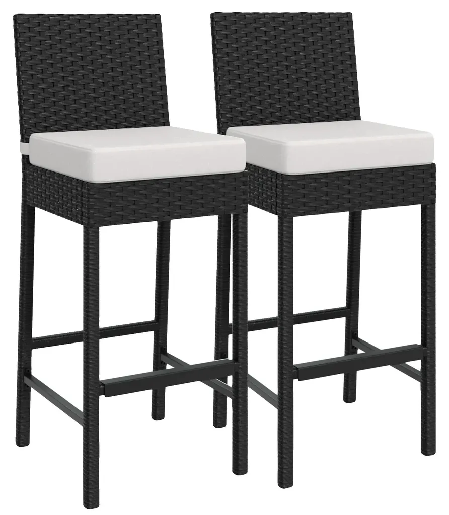Chaise de bar beige avec dossier ergonomique et pieds en acier noir