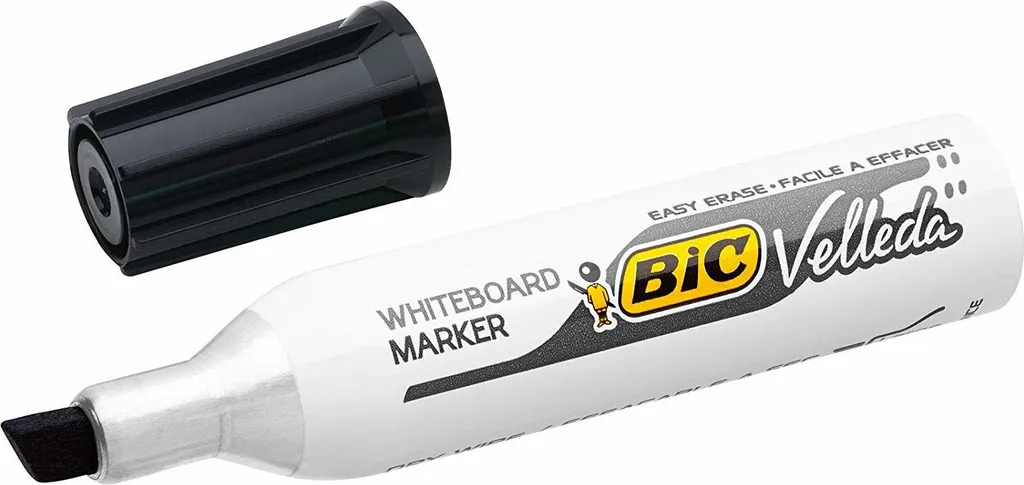 BIC Velleda 1781 Nero 12 pz: Marker Lavagna Punta Scalpello Professionali