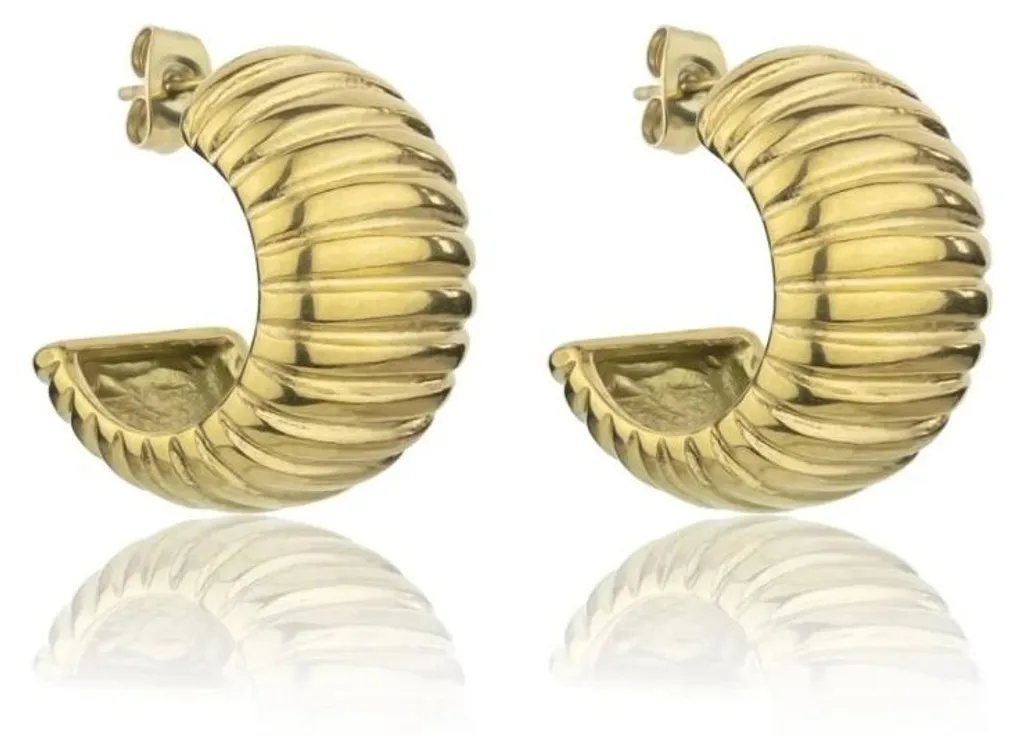 Boucles d'oreilles créoles plaquées or pour femme - Bijou Minimaliste