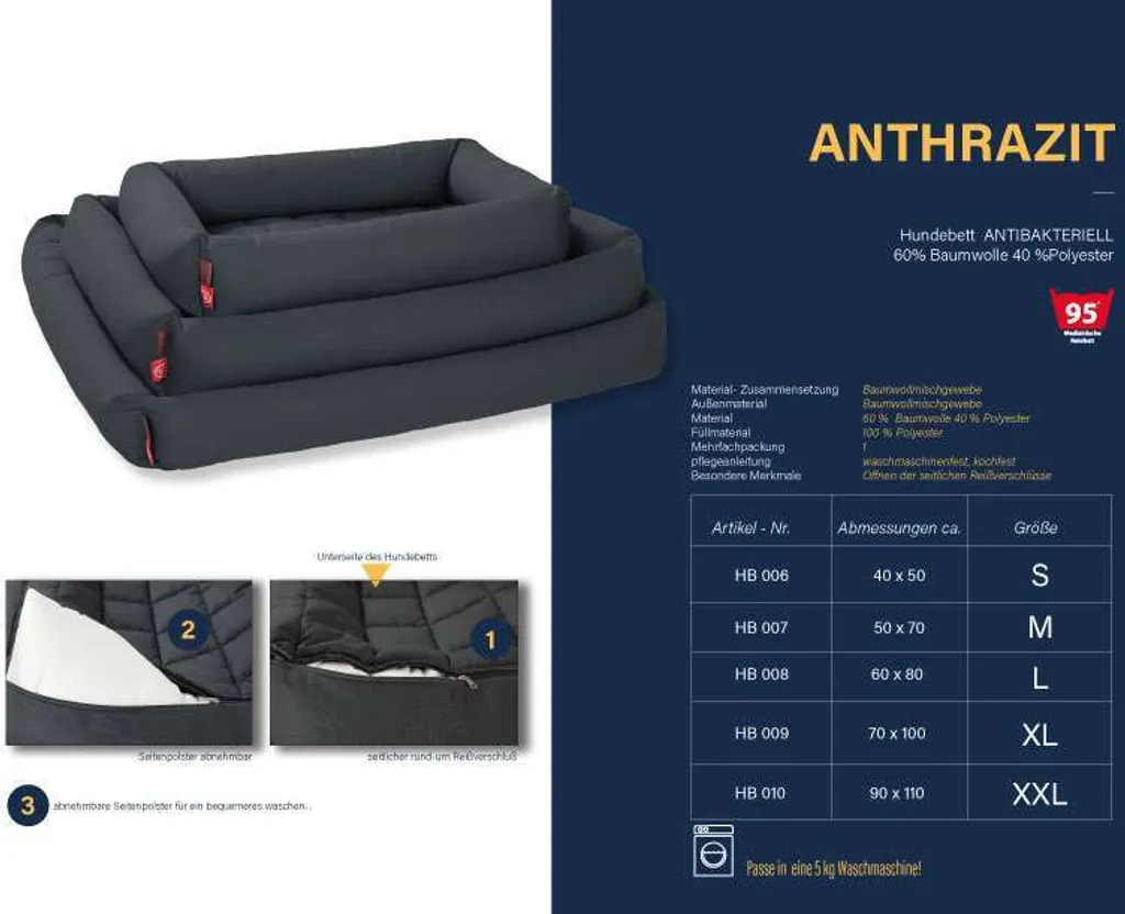 Lit pour grand chien lavable et facile d'entretien pour maison propre
