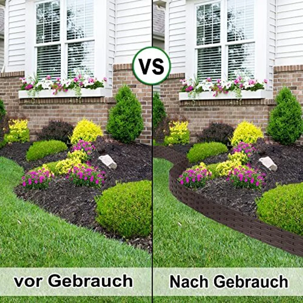 Bordure de pelouse 10m pour délimiter vos massifs de fleurs marron