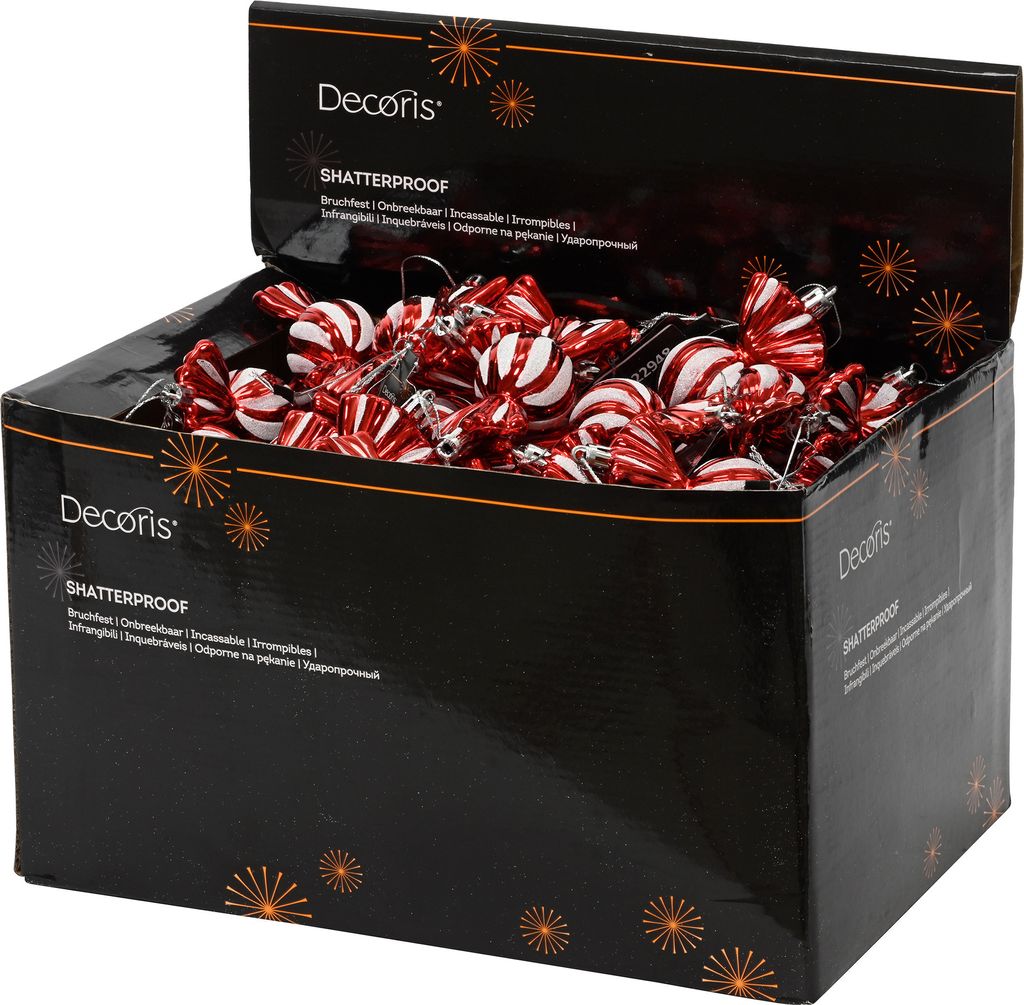 Christbaumschmuck Bonbon Kunststoff 11,5cm Figur Rot Weiß 1 Stk. sort.