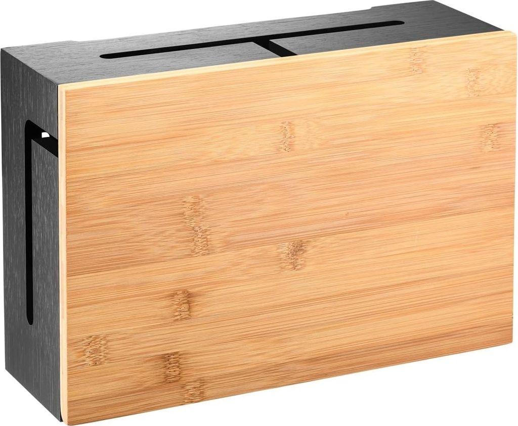Kabelmanagement Box Magnetischer Bambus Deckel Elegant Wandmontierbar Langlebig