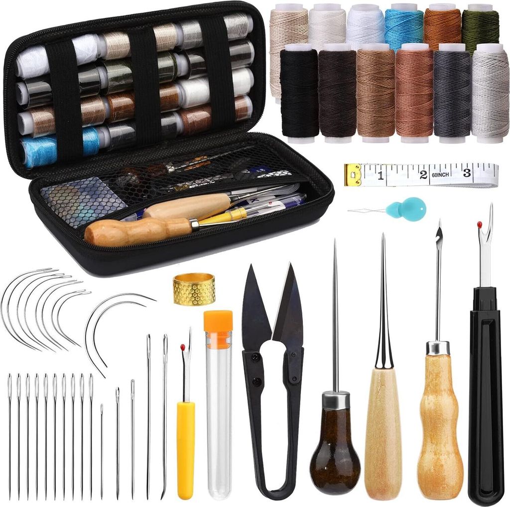 Leder-Nähset, Polsterreparaturset, 48-teiliges Produktbild 