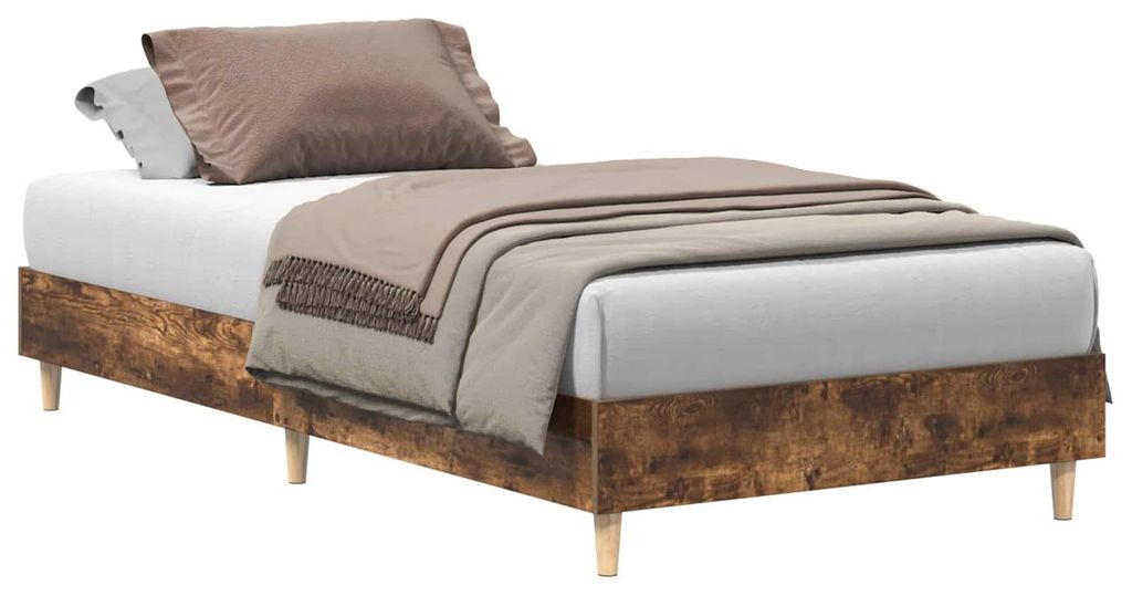 vidaXL Bettrahmen Geräucherte Eiche 80 x 200 cm Holzwerkstoff