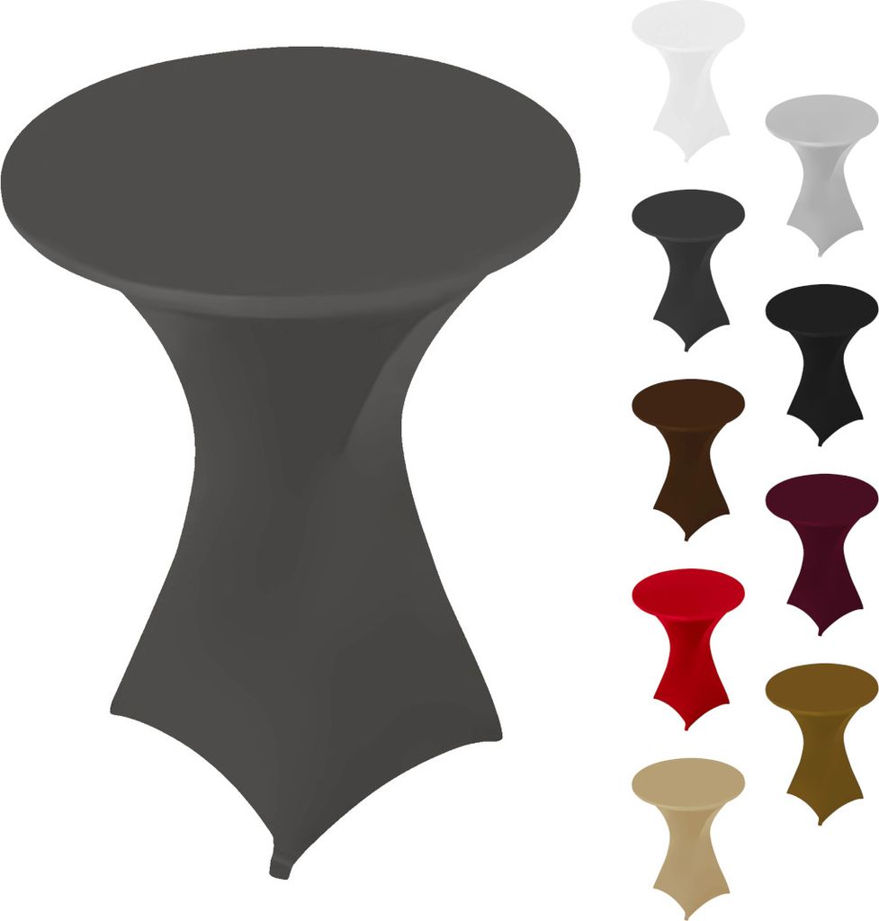 Stehtischhusse Stretch Anthrazit elastischer Bistrotisch Produktbild 