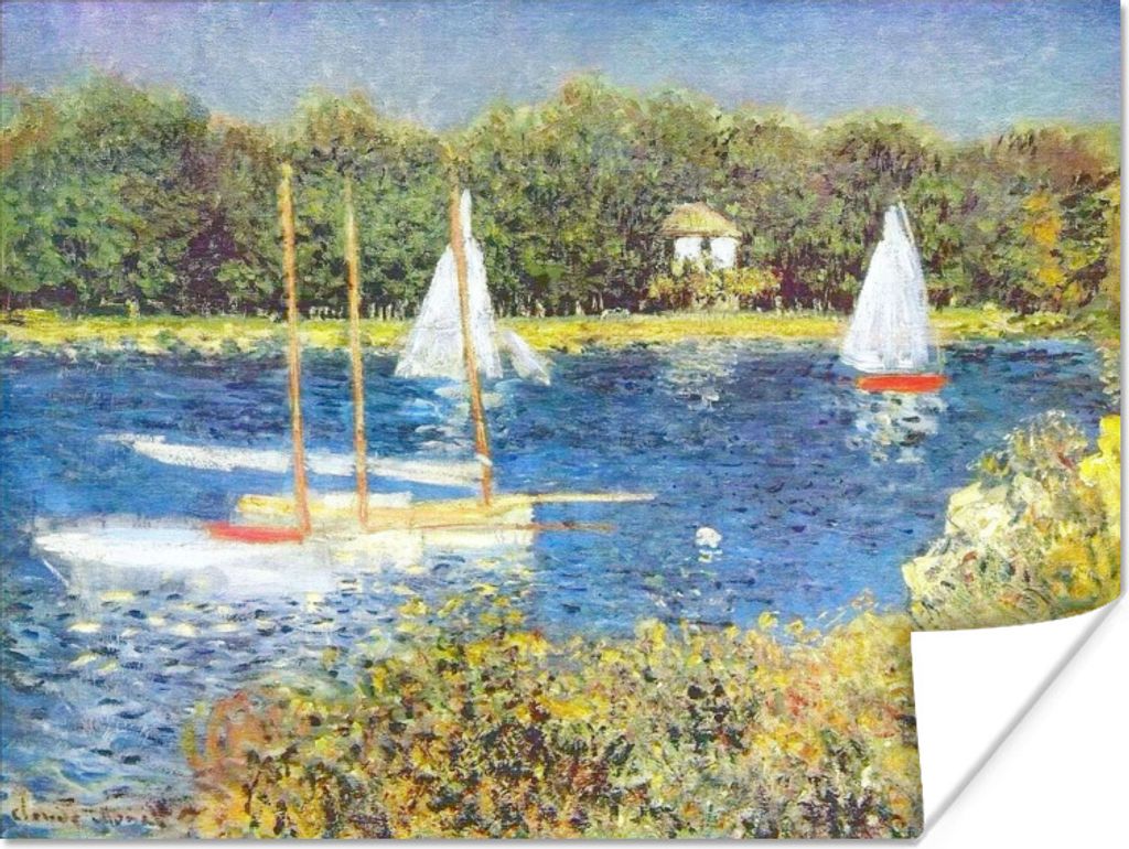 MuchoWow Poster Die Seine bei argenteuil - Gemälde von Claude Monet 40x30 cm - Plakate für die Wände - Poster Wohnzimmer